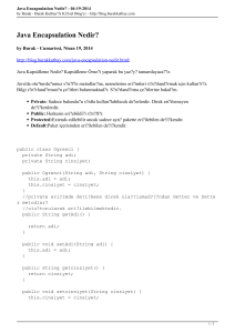 Java Encapsulation Nedir?