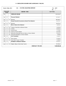 1.4 GİDERLERİN EKONOMİK SINIFLANDIRILMASI TABLOSU 630