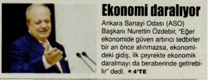 Ekonomi daralıyor - Ankara Sanayi Odası