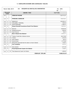 1.4 GİDERLERİN EKONOMİK SINIFLANDIRILMASI TABLOSU 630