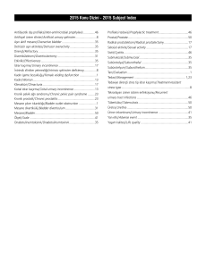 2015 Konu Dizini - 2015 Subject Index