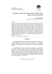 Evaluation of the Secondary School Pupils` View about