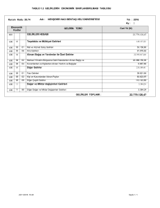 TABLO 1.2 GELİRLERİN EKONOMİK SINIFLANDIRILMASI