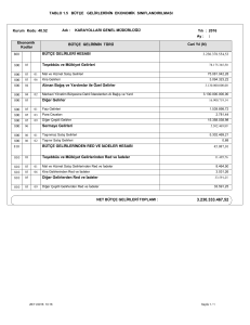 Bütçe Gelirlerinin Ekonomik Sınıflandırılması