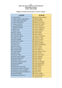 T.C. BİLECİK ŞEYH EDEBALİ ÜNİVERSİTESİ Mühendislik Fakültesi