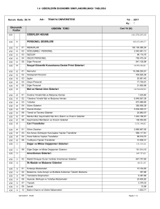 1.4 GİDERLERİN EKONOMİK SINIFLANDIRILMASI TABLOSU 630