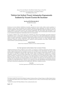 Türkiye`nin Serbest Ticaret Anlaşmaları Kapsamında Endüstri