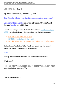 JSP JSTL Core Tag