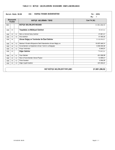 TABLO 1.5 BÜTÇE GELİRLERİNİN EKONOMİK