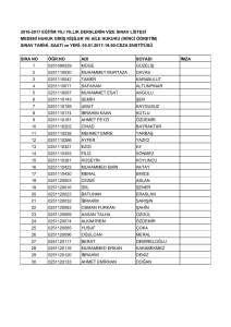 2016-2017 eğitim yılı yıllık derslerin vize sınav listesi medeni hukuk