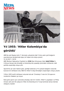 Yıl 1955: `Hitler Kolombiya`da görüldü`