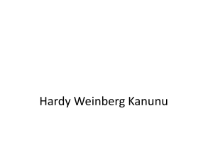 Hardy Weinberg Kanunu