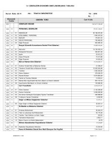 1.4 GİDERLERİN EKONOMİK SINIFLANDIRILMASI TABLOSU 630