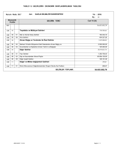 TABLO 1.2 GELİRLERİN EKONOMİK SINIFLANDIRILMASI