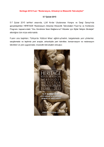 Heritage 2015 Fuarı “Restorasyon, Arkeoloji ve Müzecilik Teknolojileri”