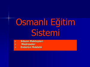Osmanlı Eğitim Sistemi