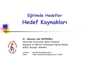 Egitimde Hedefler: Hedef Kaynakları - Hacettepe Üniversitesi