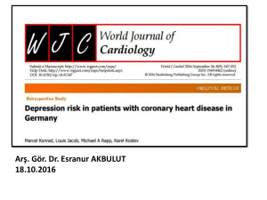 Almanya`da Koroner Kalp Hastalığı Olanlarda Depresyon Riski