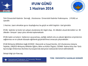 IFUW GÜNÜ 1 Haziran 2014 - Türk Üniversiteli Kadınlar Derneği