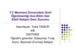 T.C Marmara Üniversitesi Sınıf Öğretmenliği Ana Bilim Dalı