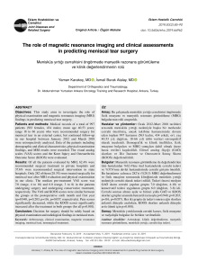 The role of magnetic resonance imaging and clinical assessments in predicting meniscal tear surgery - İsmail Burak Atalay- Yaman Karakoç