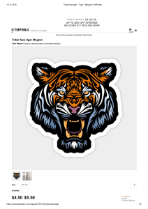 Tribal face tiger - Tiger - Magnet   TeePublic