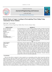 Kinetic Study on Copper Leaching in Electroplating Waste Sludge (EWS) with Ammonium Nitrate Solution (ANS)[#546570]-745509