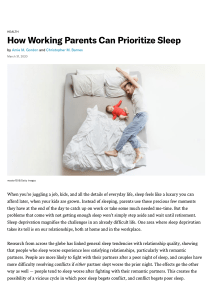 How Working Parents Can Prioritize Sleep