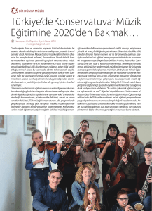 Türkiye'de Konservatuvar Müzik Eğitimine 2020'den bakmak/ MURAT GÖK 