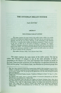 Öztürk, Fatih - The Ottoman Millet System, Güneydoğu Avrupa Araştırmaları Dergisi, (2014)71-86