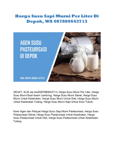 Harga Susu Murni Per Liter Di Depok, WA 087880643713
