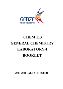 CHEM 113 GTU Genel Kimya Laboratuar 1