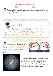 Güneş, Dünya ve Ay Hareketleri: Ders Notu