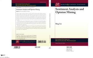 Sentiment Analysis and Opinion Mining Textbook