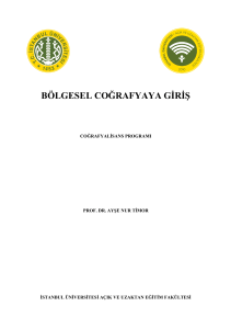 Bölgesel Coğrafyaya Giriş: Ders Notları