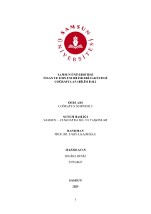 Samsun-Atakum Sel ve Taşkınlar: Coğrafya Semineri