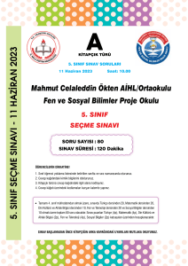 5. Sınıf Seçme Sınavı Soruları - 2023