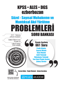 KPSS ALES DGS Muhakeme ve Mantık Problemleri Soru Bankası