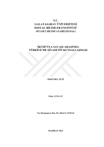 Türkiye'de Siyasetin Kutsallaşması: Doktora Tezi