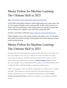 Master Python for Machine Learning  The Ultimate Skill in 2025