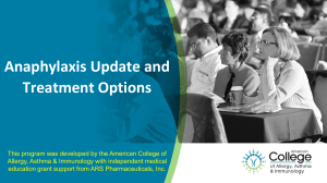 Anaphylaxis Update & Treatment Options: 2023 Practice Parameter Review