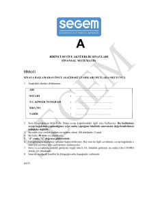 Aktüerlik Sınavları Finansal Matematik Soru Kitapçığı - SEGEM