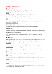 Prefixes and Suffixes: English Vocabulary Building