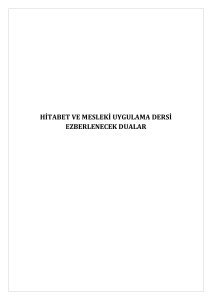 Hitabet ve Mesleki Uygulama Dersi Duaları
