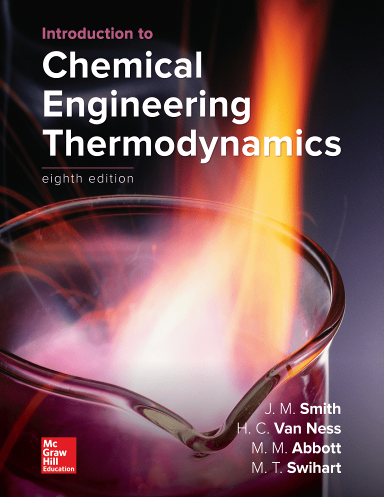 Chemical Engineering Thermodynamics Textbook, 8th Edition