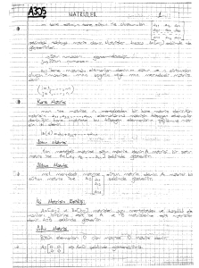 Matrisler Ders Notları: Temel Tanımlar ve Matris Türleri