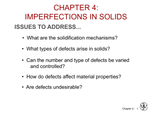 Imperfections in Solids: Defects, Solidification & Material Properties