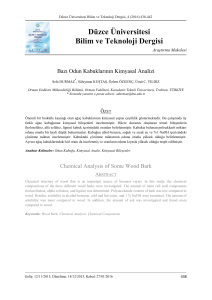 Odun Kabuklarının Kimyasal Analizi: Araştırma Makalesi