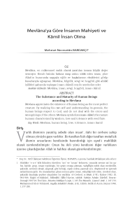 Mevlâna'ya Göre İnsanın Mahiyeti ve Kâmil İnsan Olma - Mehmet Bardakçı