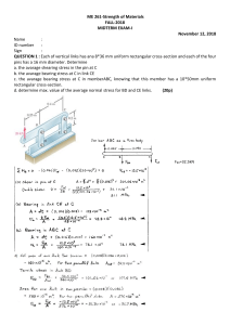 ME 261 Strength of Materials Midterm Exam 2018